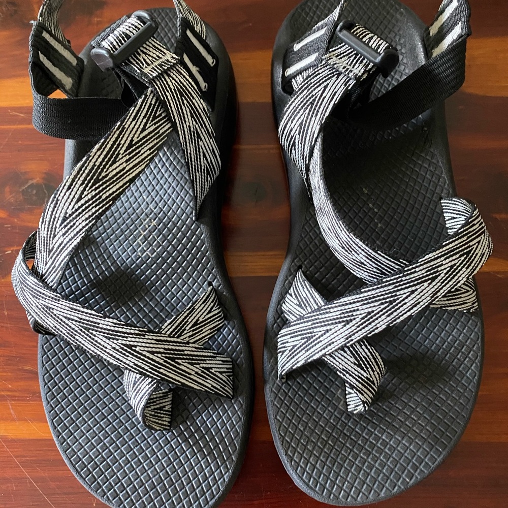 Chaco Black and White Sandals